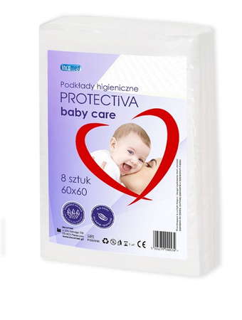 Podkłady higieniczne dla dzieci 60X60 8 sztuk Protectiva Baby Care