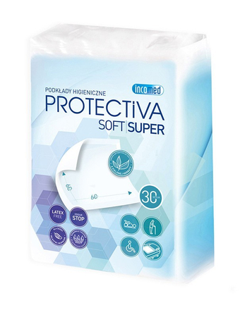 Podkłady higieniczne 60X60 30 sztuk Protectiva Soft Super